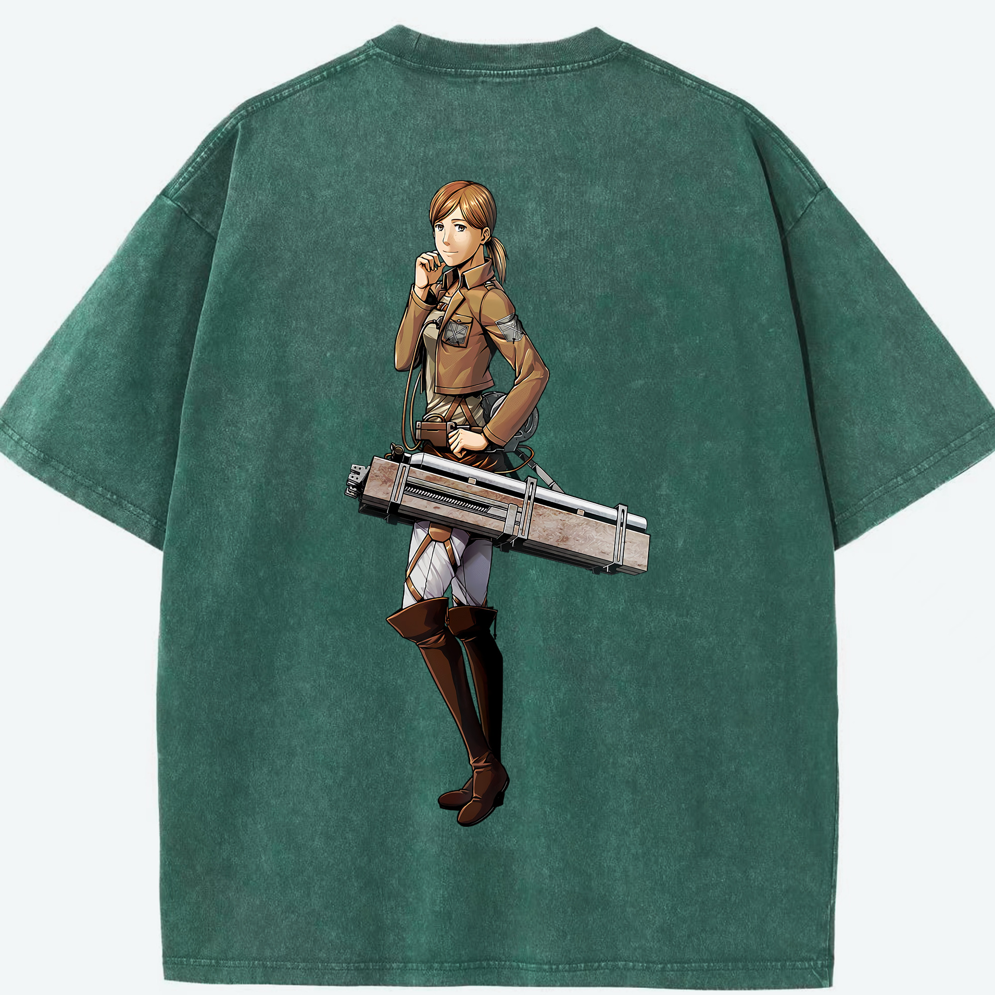（画像用） 進撃の巨人 Attack on Titan 綿100% ヴィンテージ風 半袖Tシャツ（背面プリント）